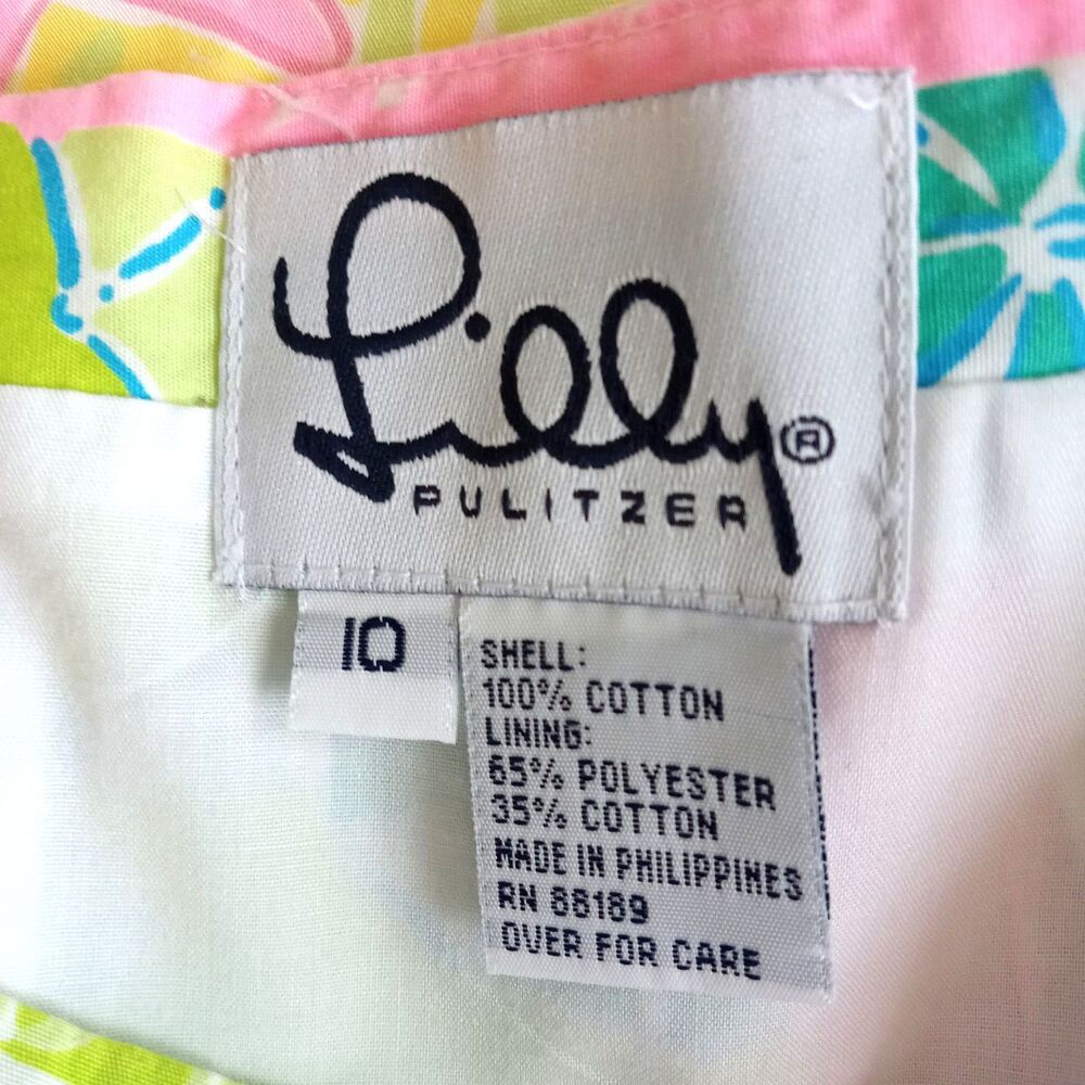 Lilly Pulitzer Size 10 Skirt Colorful Patchwork Preppy Pink Green - Picture 4 of 6